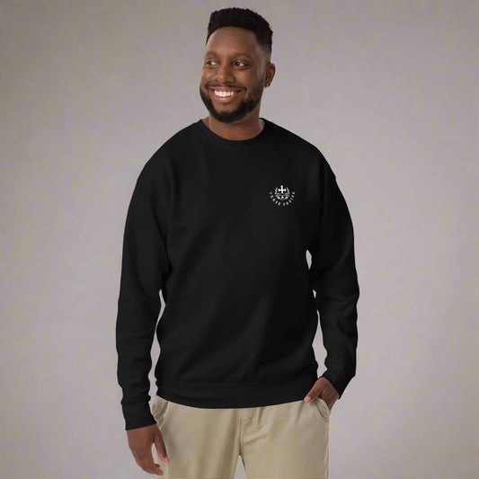 Unisex premium sweatshirt black with bible verse Isaiah 41:10 Fear not for I am with you