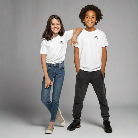 Unisex kids white short sleeve t-shirt with bible verse I can do all things through Christ who strengthens me Philippians 4:13