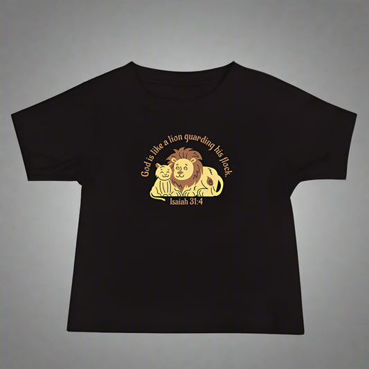 God is like a lion guarding his flock youth t-shirt