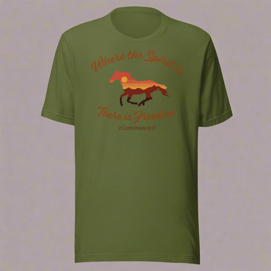 Where the spirit is there is freedom 2 Corinthians 3:17 t-shirt