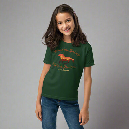 Where the spirit is there is freedom 2 Corinthians 3:17 youth t-shirt